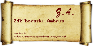 Záborszky Ambrus névjegykártya