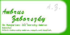 ambrus zaborszky business card